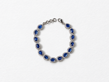 Blue gemstone silver bracelet
