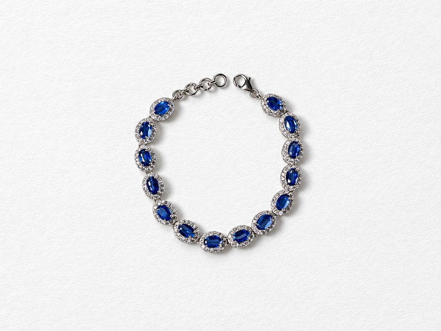 Blue Gemstone Silver Bracelet