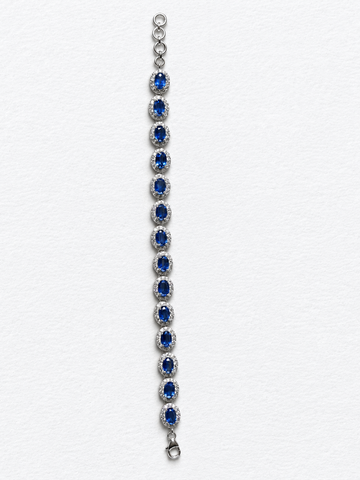 Blue gemstone silver bracelet