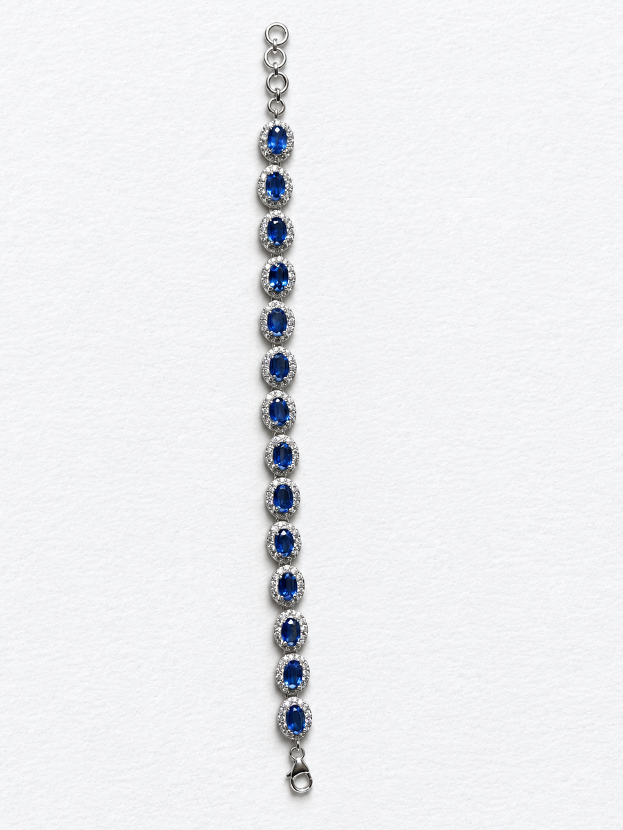 Blue Gemstone Silver Bracelet