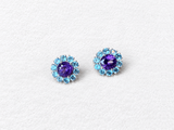 Blue Gemstone Silver Earrings