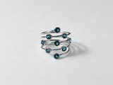 Blue Gemstone Layered Silver Ring