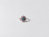 Blue Purple Halo Silver Ring