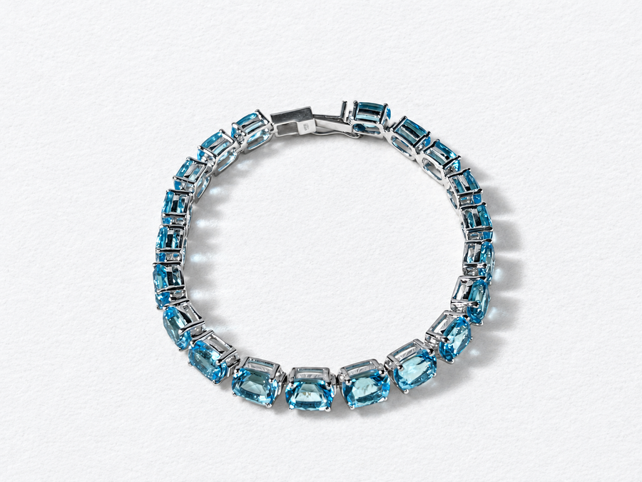 Blue Topaz Silver Bracelet