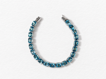 Blue gemstone silver bracelet