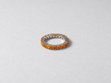Fire Opal Eternity Silver Ring