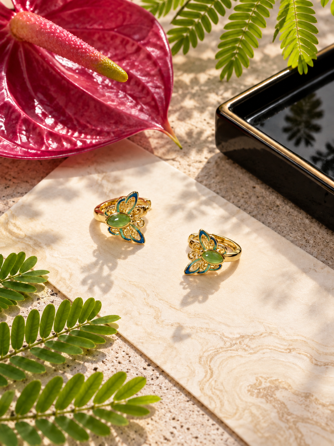 Hetian Jade Jewelry 01 earrings flat lay