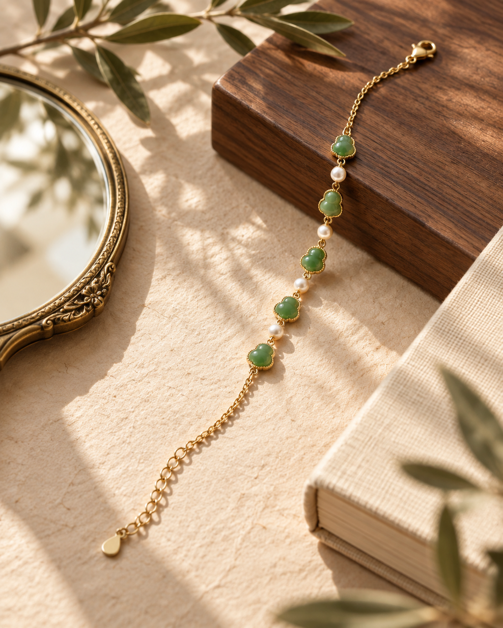 Hetian Jade Jewelry 02 bracelet flat lay