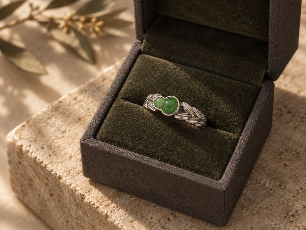 Hetian Jade Jewelry 04 displayed in jewelry box