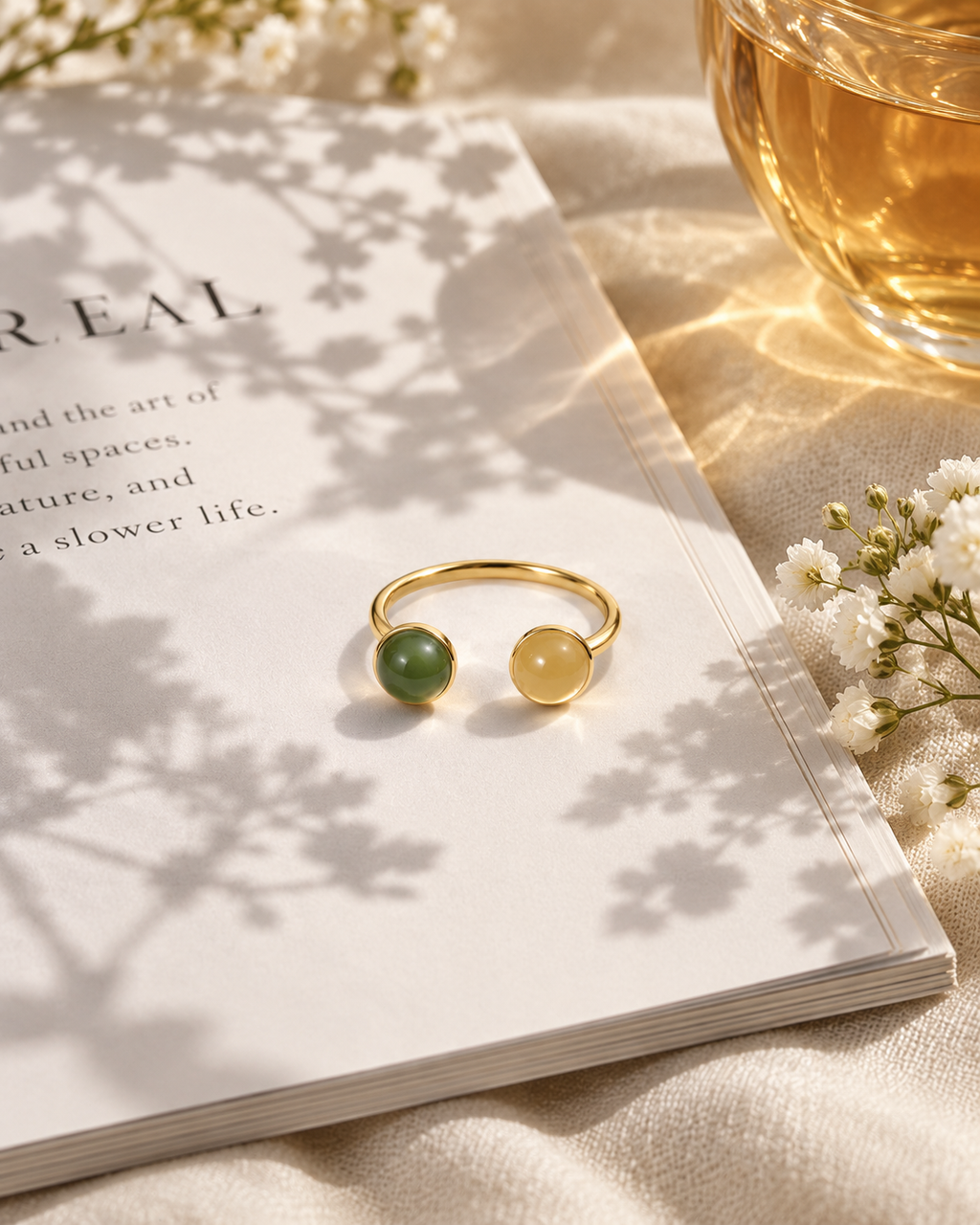 Hetian Jade Jewelry 07 ring on a book