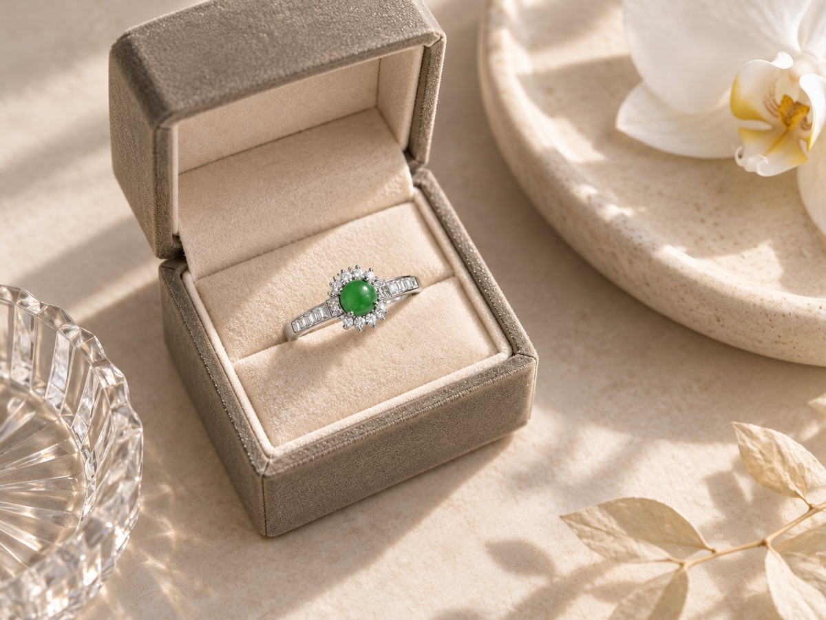 Jadeite Jewelry 03 ring displayed in jewelry box
