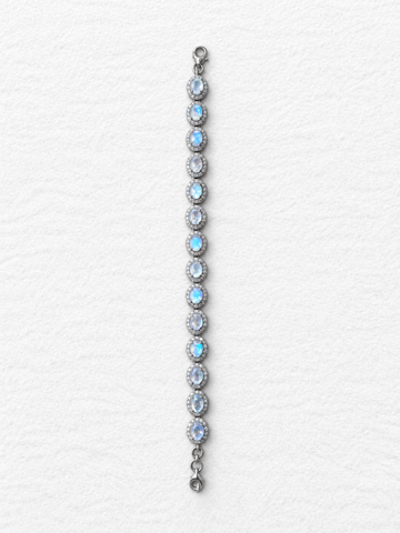 Moonstone silver bracelet front view