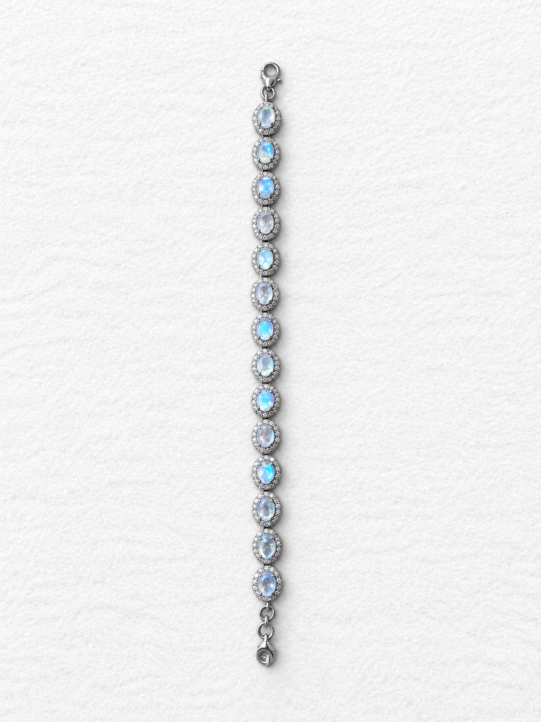 Moonstone silver bracelet front view