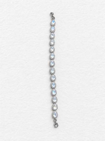 Moonstone silver bracelet back view