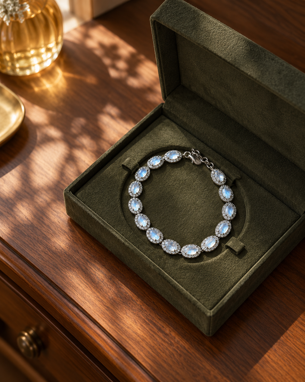 Moonstone silver bracelet lifestyle photo 2