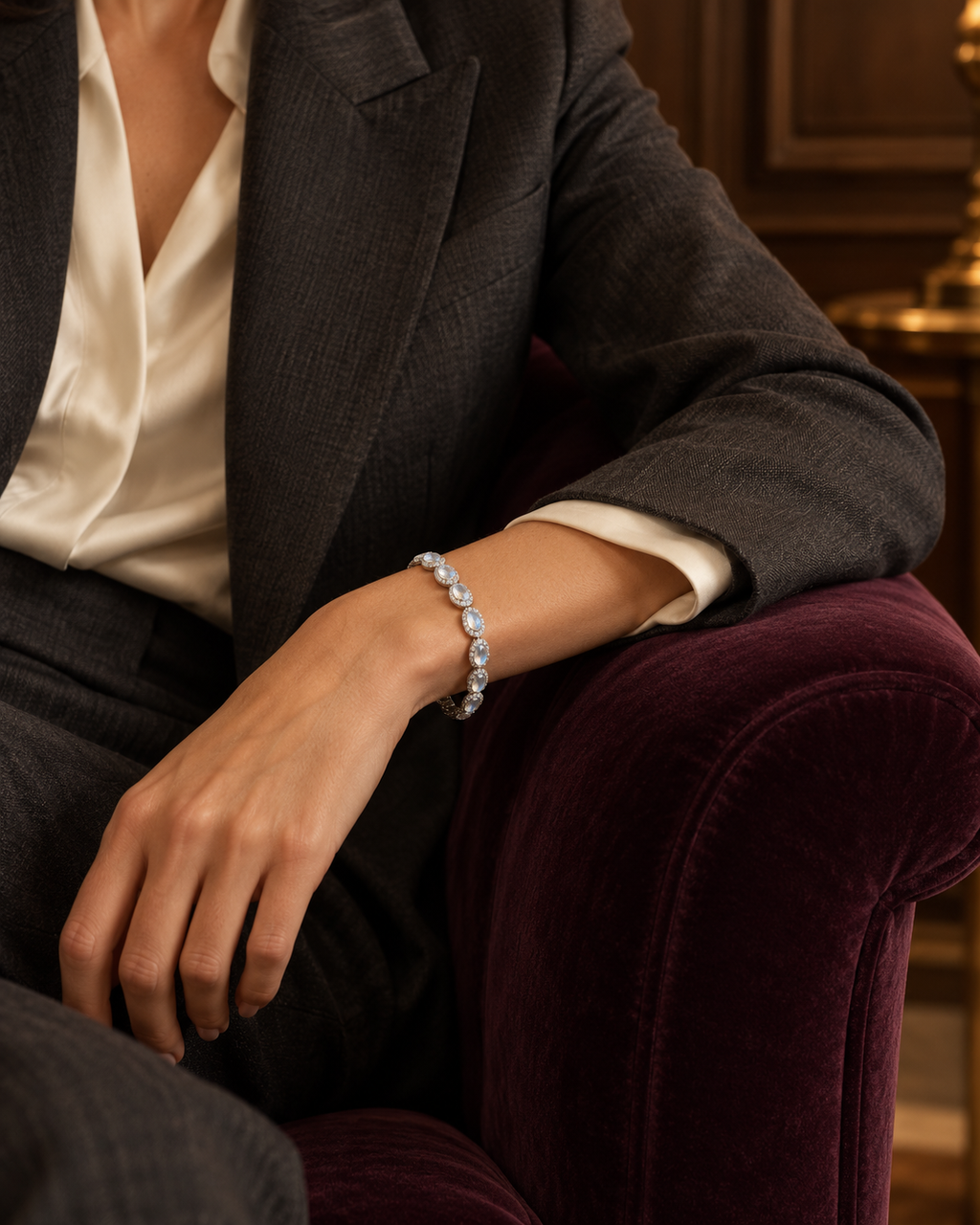 Moonstone silver bracelet lifestyle photo 3