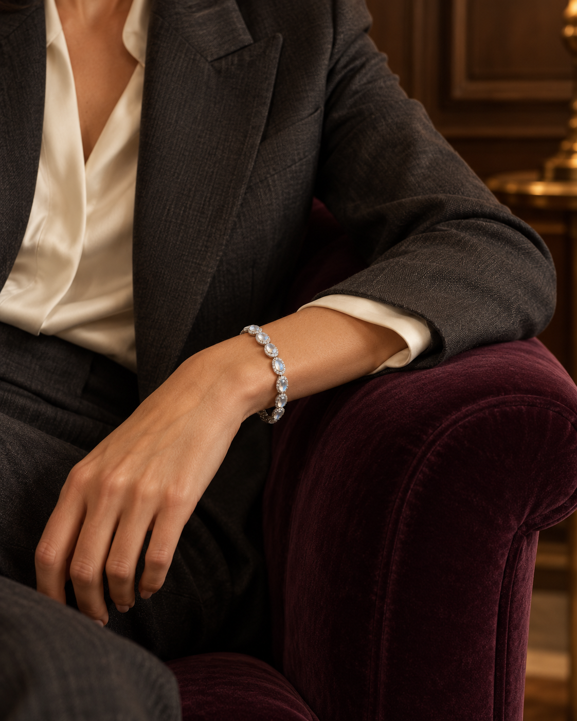 Moonstone silver bracelet lifestyle photo 3