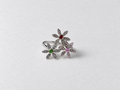 Multicolor floral silver ring view 1