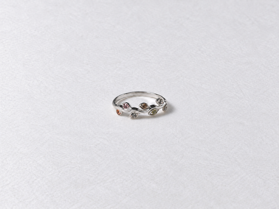 Multicolor Gemstone Silver Ring