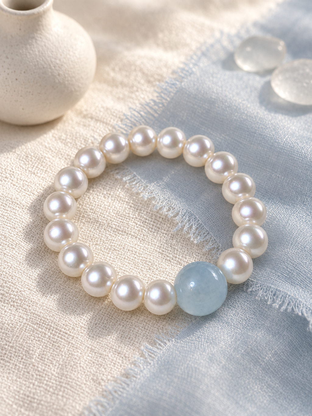 Pearl Jewelry 01 bracelet flat lay