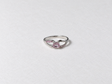 Pink Center Stone Silver Ring