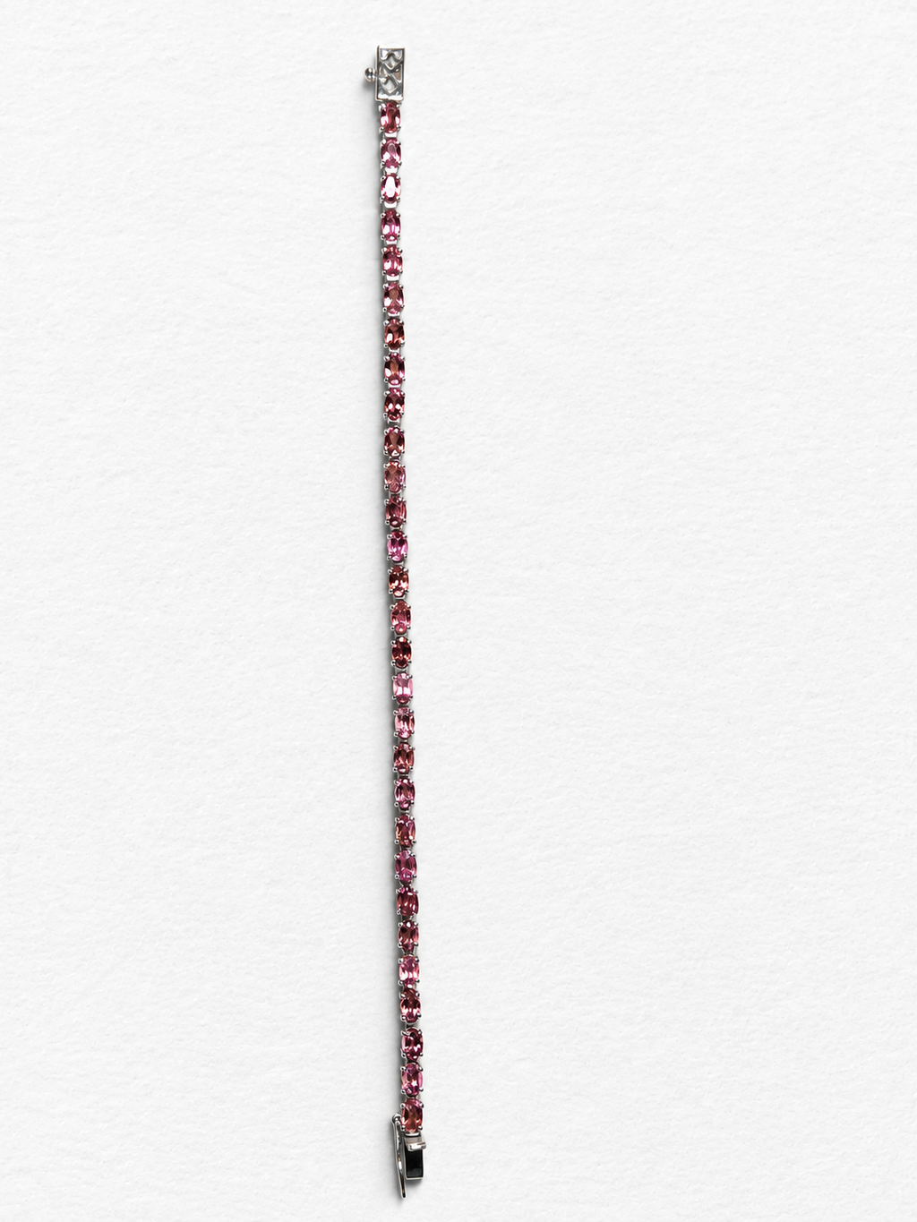 Pink gemstone silver bracelet