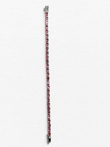 Pink gemstone silver bracelet