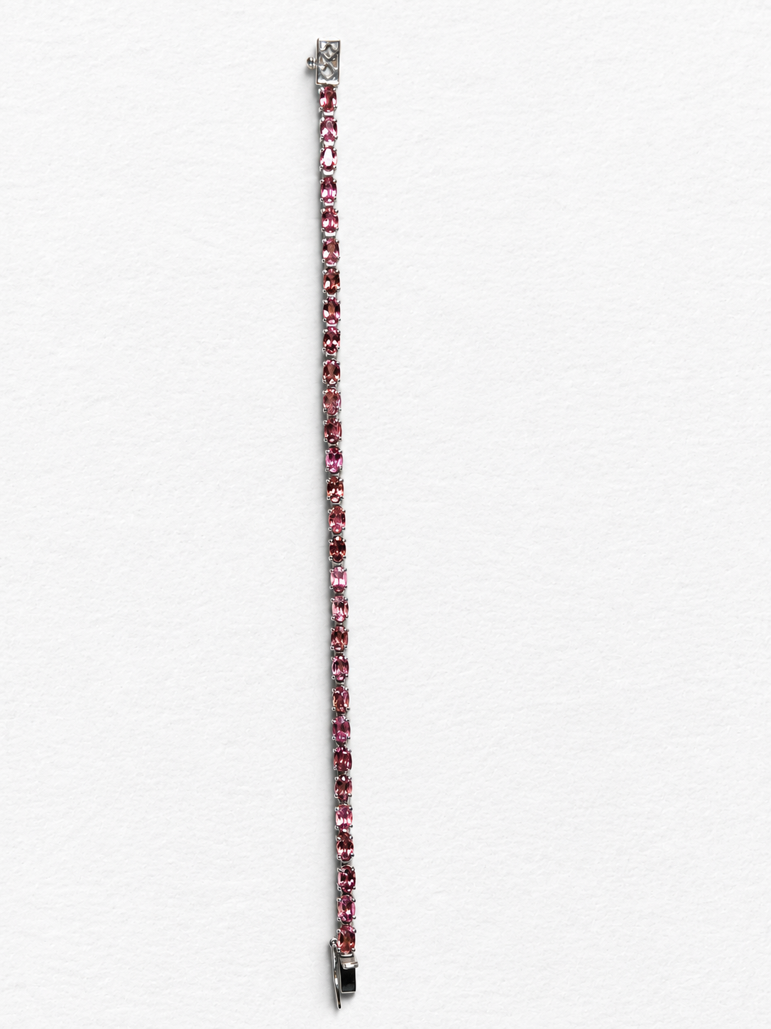 Pink gemstone silver bracelet