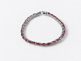 Pink Garnet Silver Bracelet