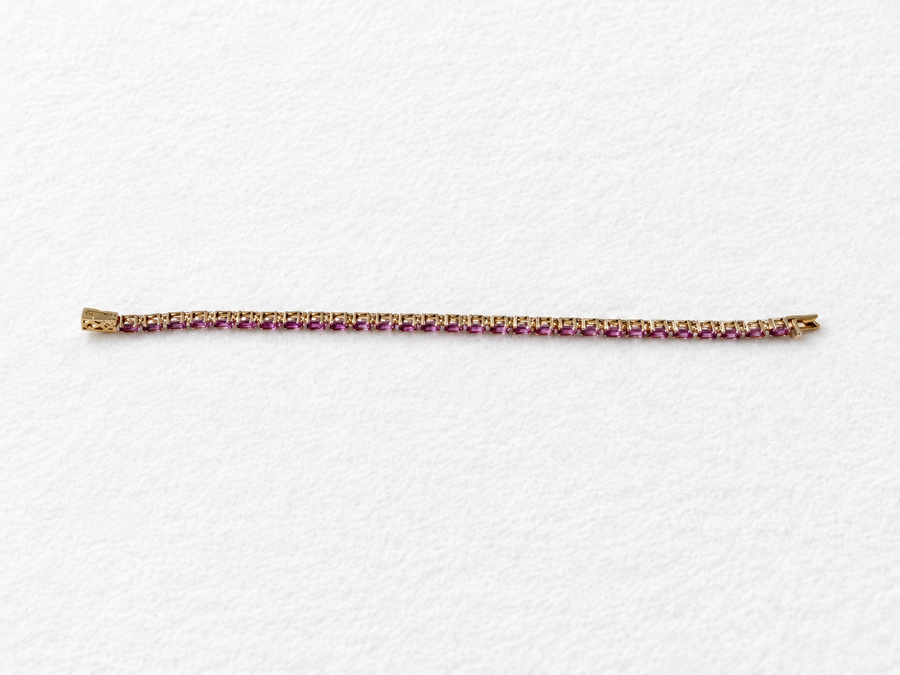 Pink Gemstone Gold Bracelet