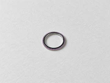 Pink gemstone eternity silver ring view 2
