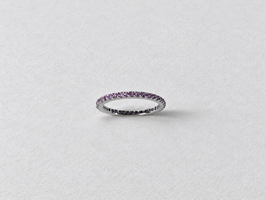 Pink Gemstone Eternity Silver Ring
