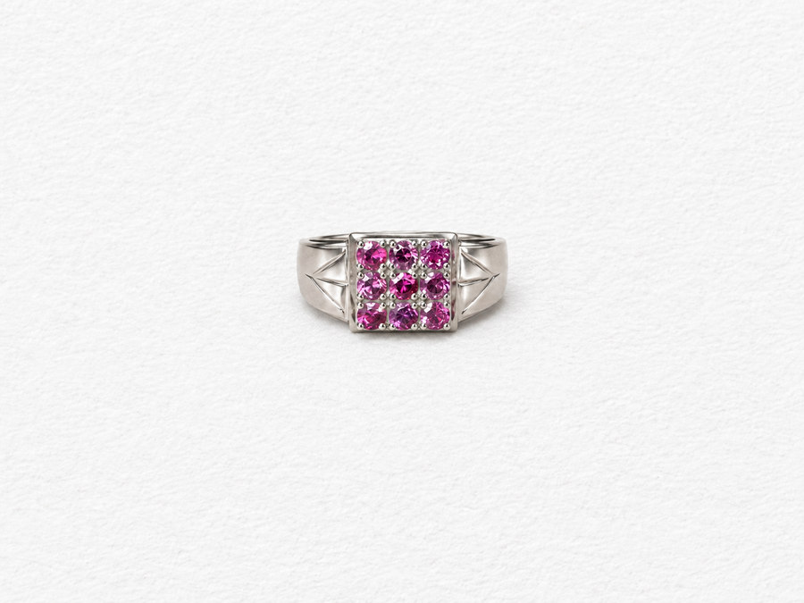 Pink Gemstone Silver Ring