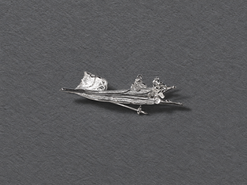 Silver botanical brooch