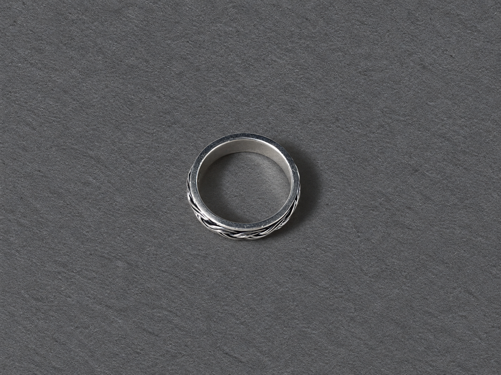 Silver braided ring