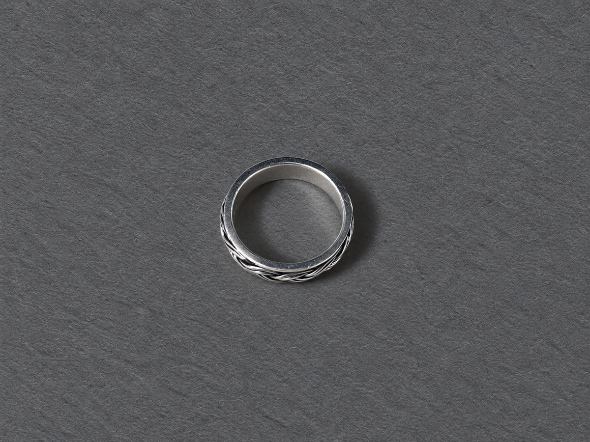 Silver braided ring