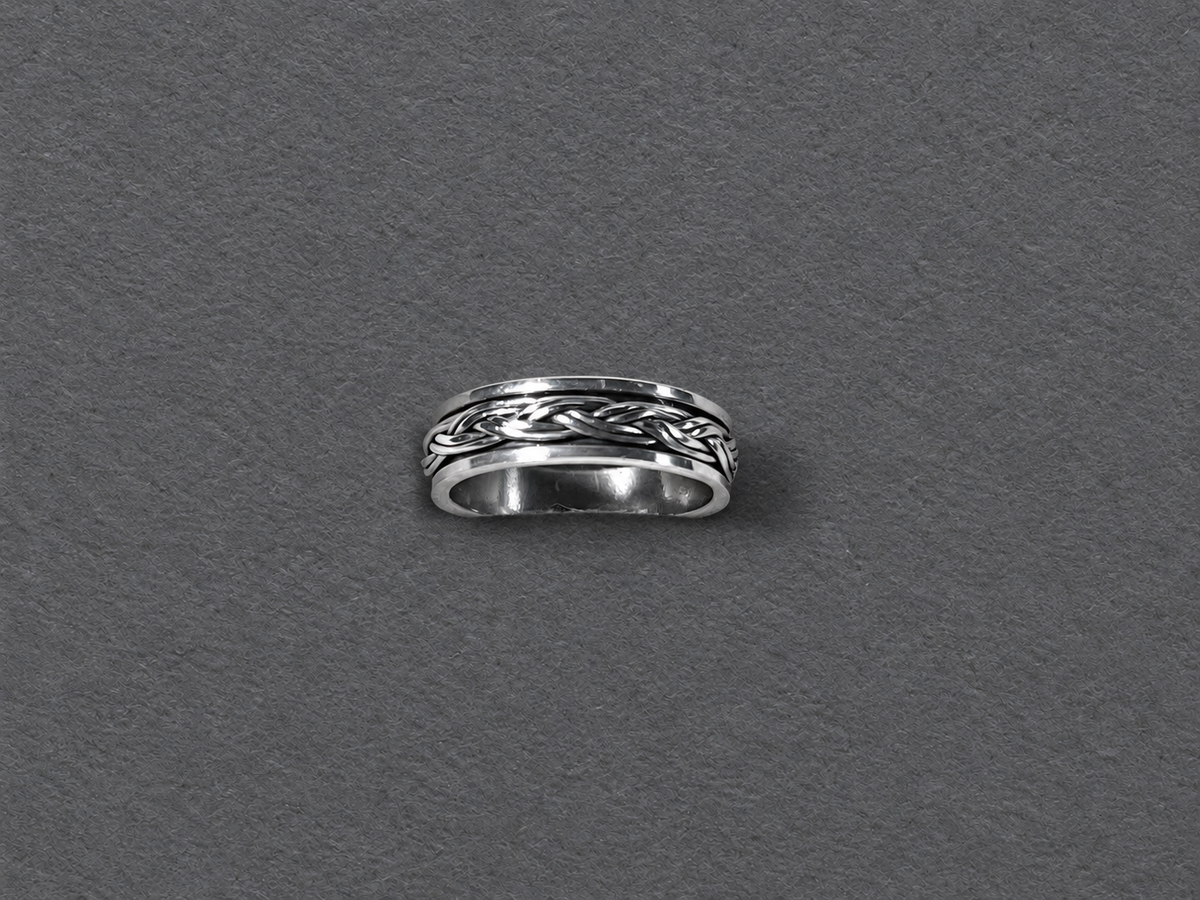 Silver braided ring