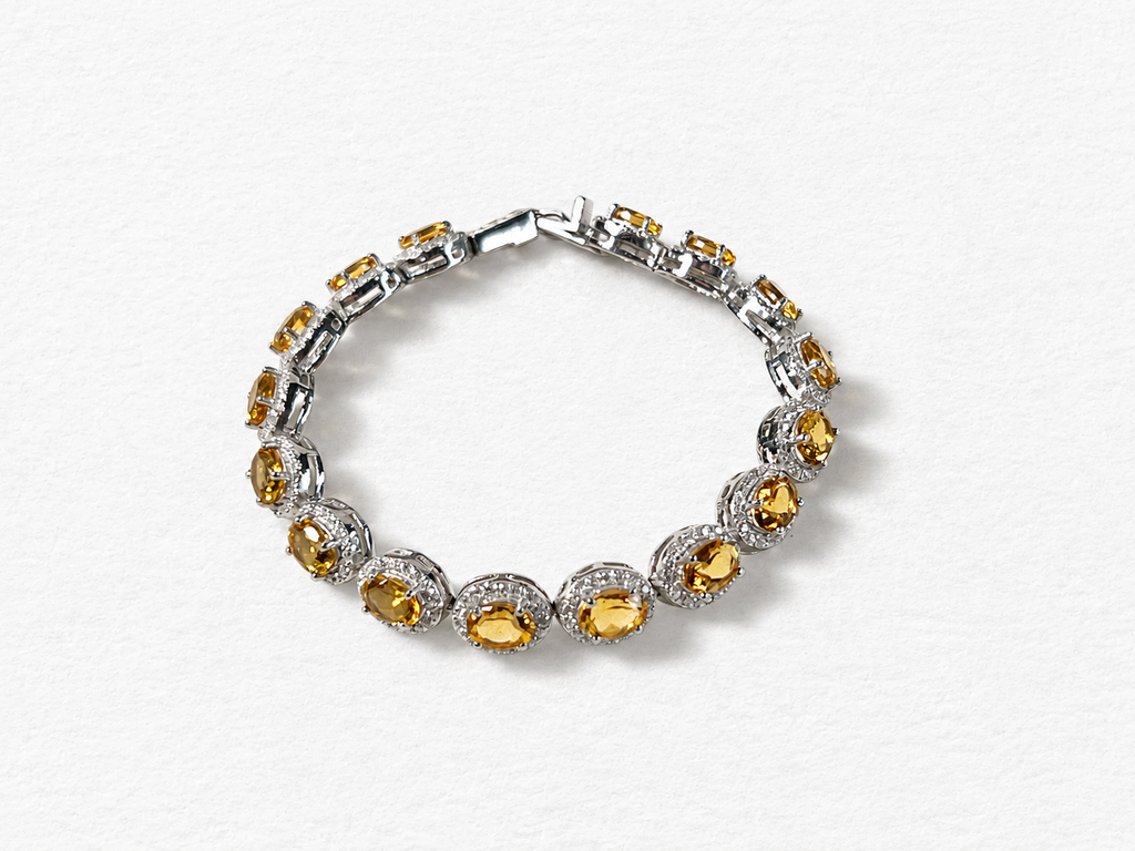 Silver citrine bracelet