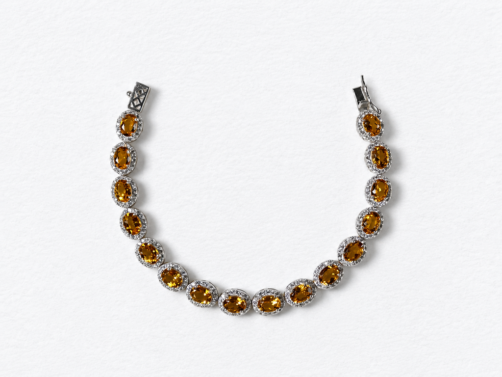 Silver citrine bracelet