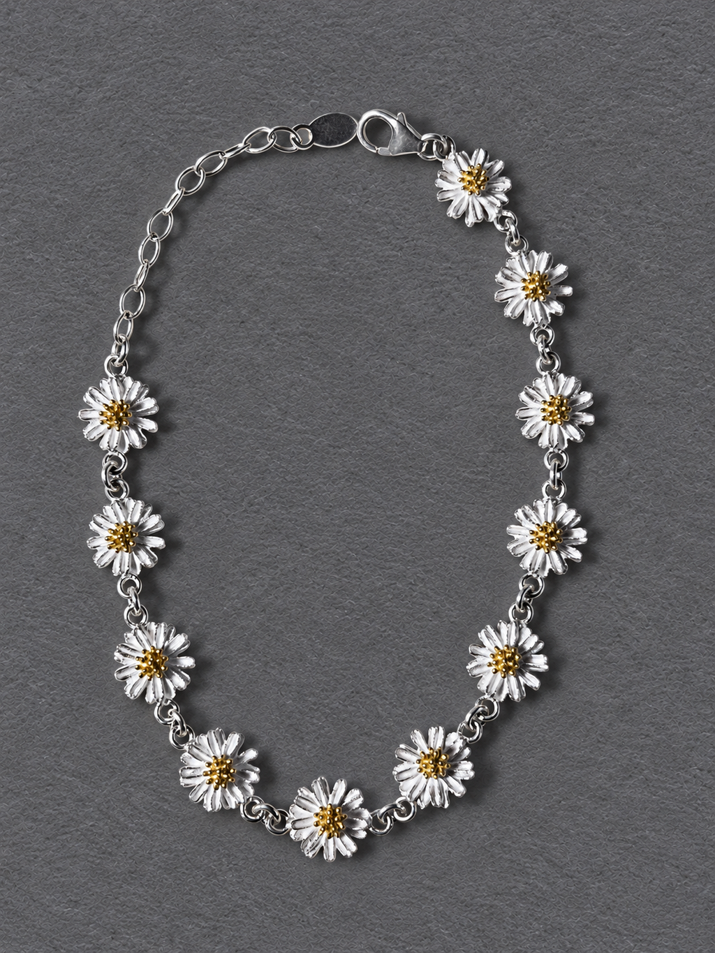 Silver daisy bracelet