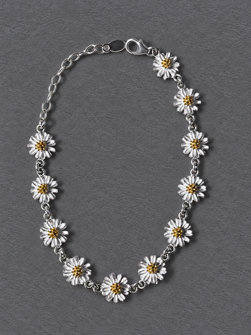 Silver daisy bracelet