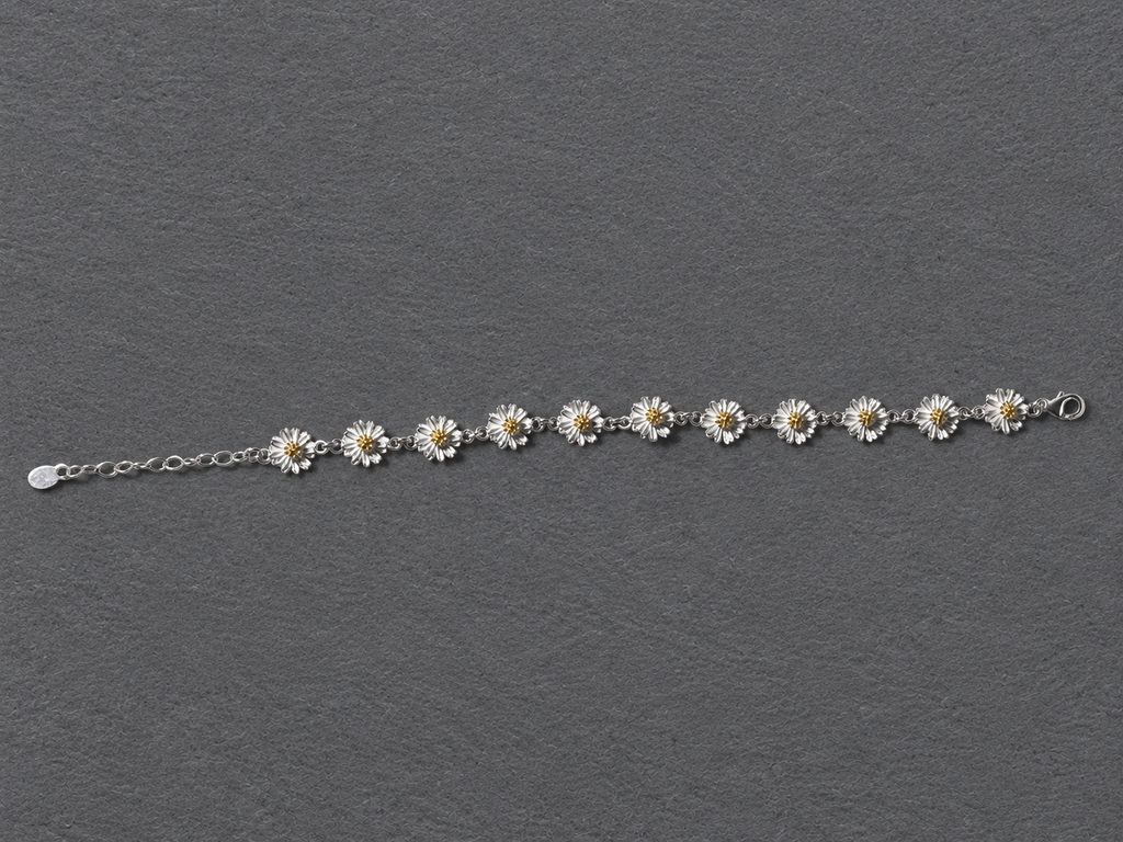 Silver daisy bracelet