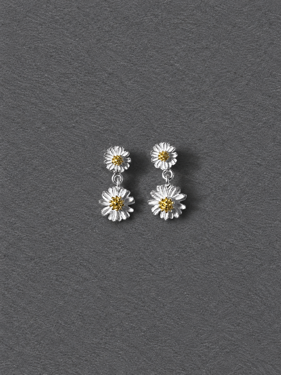 Silver Daisy Earrings