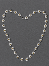 Silver Daisy Long Necklace