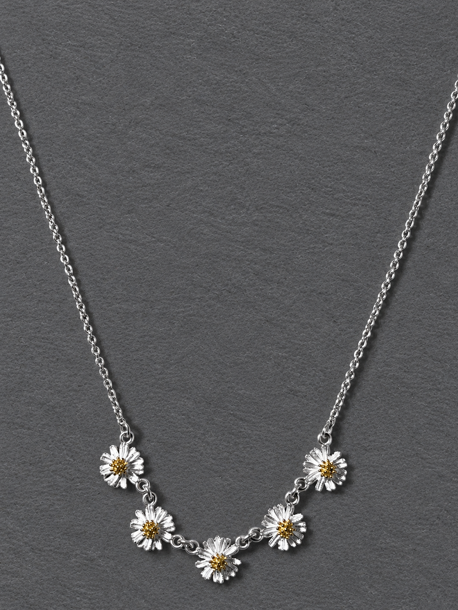 Silver Daisy Necklace
