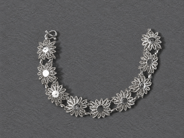 Silver floral bracelet