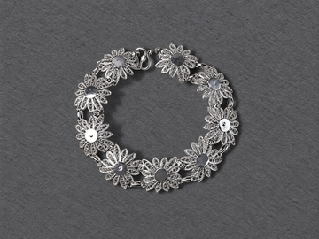 Silver floral bracelet