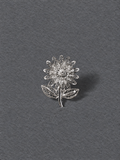 Silver floral brooch