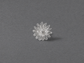 Silver floral hairpin front view