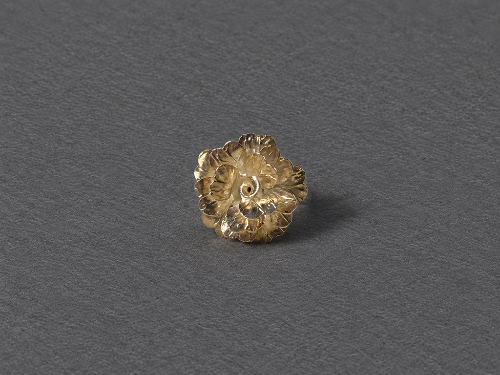 Silver floral ring